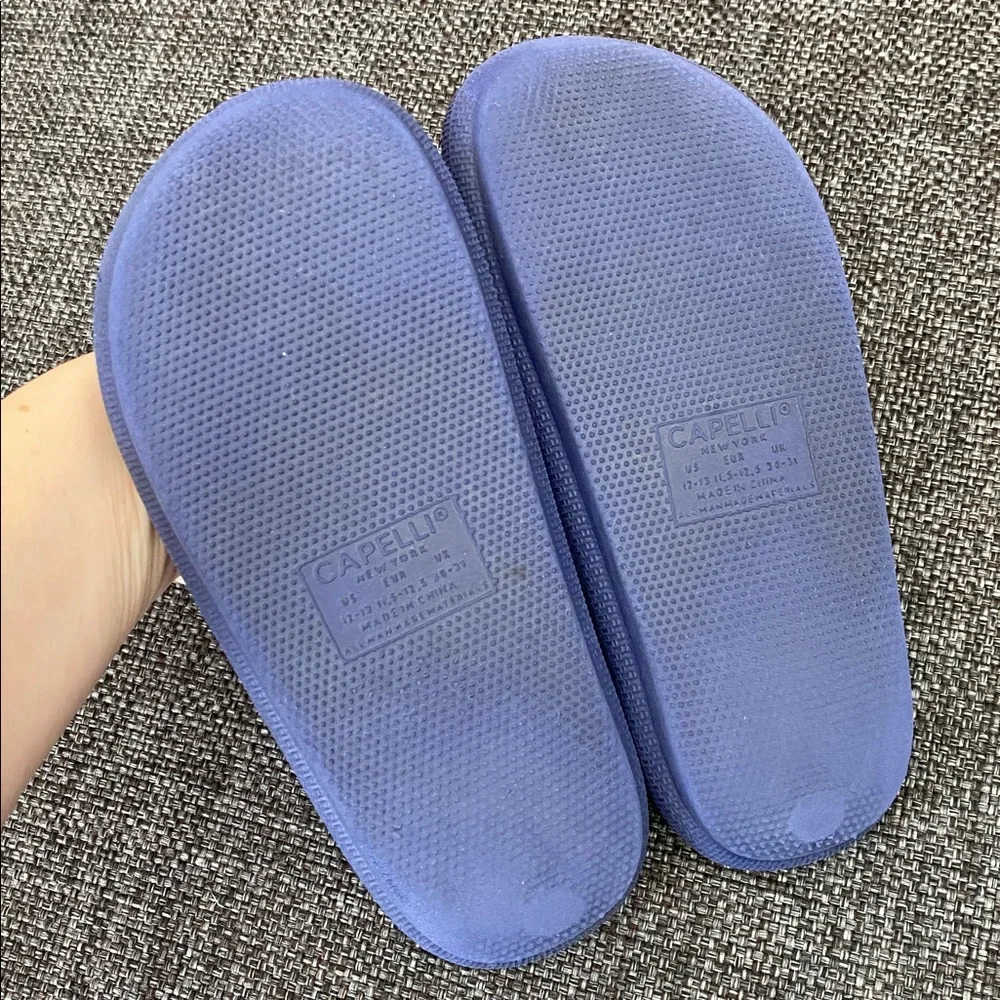 ⭐️ Kids Capelli New York Wave Zone Navy Cloud Slides Sandals, Little Kids 12